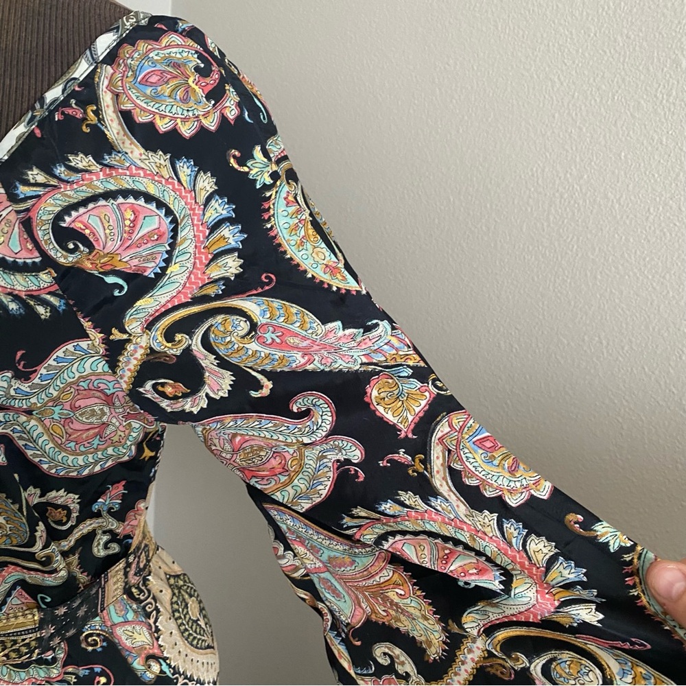 Karma Highway NWOT maxi dress, Boho, gypsy festival Paisley rich colors ruffle - Picture 9 of 16